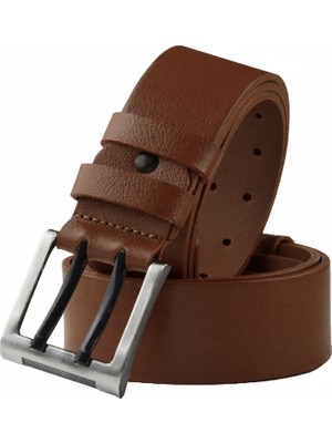 Rizzup Erkek Taba Hakiki Deri Çift Dilli Geniş Kemer – Spor Tokalı Günlük Kullanım 1801295