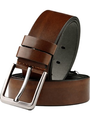 Rizzup Erkek Kahve Düz Sade Suni Deri Kemer – Günlük & Spor Kemer 2602658