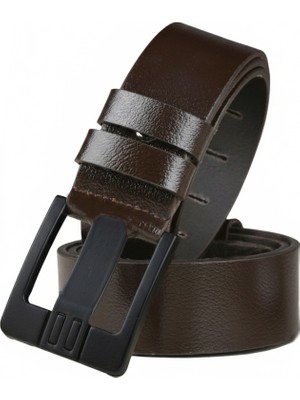 Rizzup Kahve %100 Hakiki Deri Erkek Kemer | Siyah Tokalı | Kalın Dilli | Kısaltılabilir | Yerli Üretim 2502655