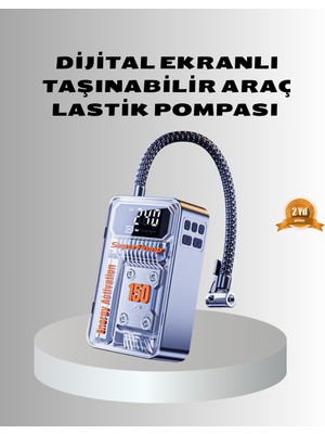 Renklime Şarjlı Kablosuz Hava Pompası – 150 Psı Basınç, LED Ekran ve 6000MAH Batarya