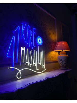 Neonled 41 Kere Maşallah Neon LED Yazı & Figür Dekoratif Aydınlatma (75X68 Cm) Sünnet Organizasyon Neon LED