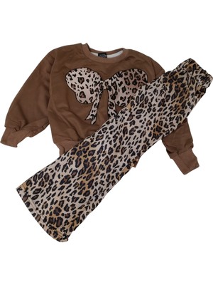 MG Mini Giyim Ispanyol Paça Leopar Takım Kız Çocuk