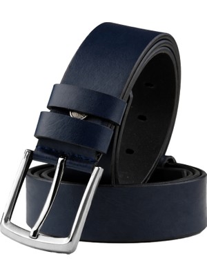 Rizzup Erkek Lacivert Düz Sade Suni Deri Kemer – Günlük & Spor Kemer 2602658