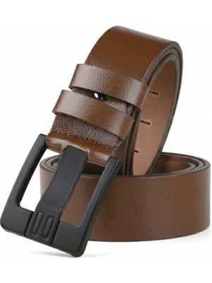 Rizzup Açık Kahve %100 Hakiki Deri Erkek Kemer | Siyah Tokalı | Kalın Dilli | Kısaltılabilir | Yerli Üretim 2502655