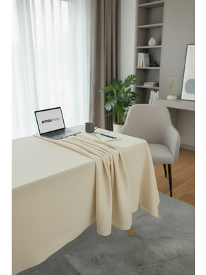 Pimula Home Nora Ketensi Dokulu Leke Tutmaz Masa Örtüsü Düz Renk