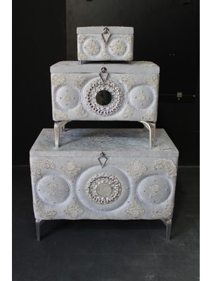 Huzur Çeyiz Ağır Aynalı Model 3'lü Çeyiz Sandığı