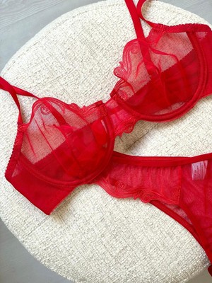 Hama Love Kadın Kırmızı Detaylı Iç Çamaşır Takımı