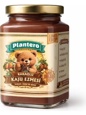 PLANTERO LIMITED Kakaolu Kaju Ezmesi (%100 Doğal İçerik, %8 Şeker, Palm ve Kanola Yağ İçermez!)