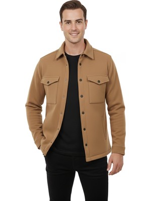 Rizzup Erkek Kahve Dar Kesim Çıtçıt Kapamalı Kaşe Kumaş Ceket – Likralı Şık Tasarım 2502218