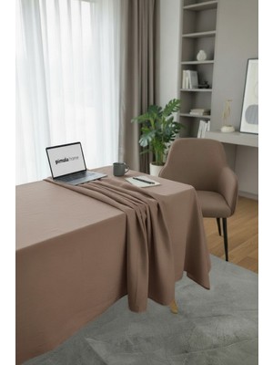 Pimula Home Nora Ketensi Dokulu Leke Tutmaz Masa Örtüsü Düz Renk