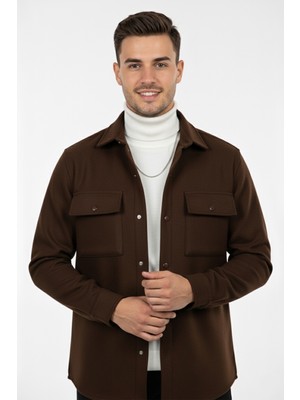 Rizzup Erkek Koyu Kahve Premium Kaşe Ceket – Şık, Modern ve Sıcak Tutan Tasarım Ceket Mont 2500559