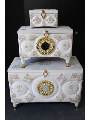 Huzur Çeyiz Ağır Aynalı Model 3'lü Çeyiz Sandığı