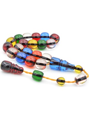 Murty99 Enes Abdo Imzalı Fıçı Kesim Rengarenk Sıkma Kehribar Efe Maskot Tesbih