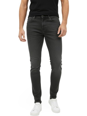 Rizzup Antrasit Likralı Dar Kesim Kot Pantolon Slim Fit Erkek Jean Fermuar Kapama 2608353