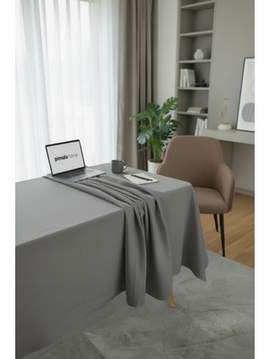 Pimula Home Nora Ketensi Dokulu Leke Tutmaz Masa Örtüsü Düz Renk