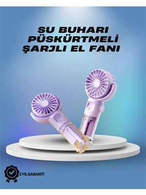 Renklime Su Sisi Püskürtmeli Taşınabilir El Fanı – Çocuk ve Öğrencilere Uygun, Kamp ve Seyahat Için