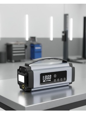 Renklime Araçlar Için Taşınabilir Akü Takviye Hava Kompresörü ve Acil Güç Kaynağı