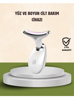 Renklime Cilt Yenileyici Şarjlı Güzellik Aleti – Pozitif/negatif Iyon, Titreşimli Masaj ve Kırmızı-Mavi-Yeşil Işıkla