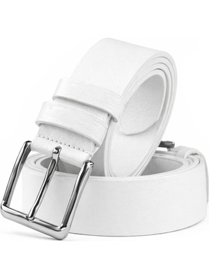 Rizzup Beyaz Orijinal Deri Spor Erkek Kemer – Günlük Şık Tasarım 2602672