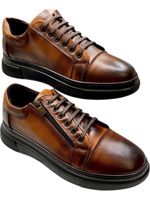 Sula Erkek Bağcıklı ve Fermuarlı Iç ve Dış Yüzey Deri,dikişli Poli TABAN-106-TABA