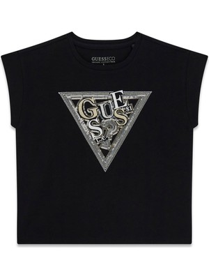 Guess Bg Store Kız Çocuk Siyah Tshirt