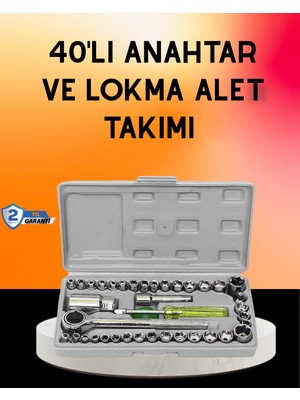 Renklime 40 Parça Cırcır Lokma Anahtar Seti Profesyonel Kullanım