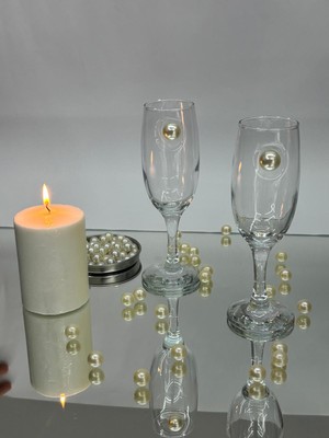 Datatek Şampanya Kadehi Klasik Inci Figürlü 2'li