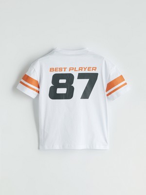 Lc Waikiki Yeni Sezon V Yaka Baskılı Erkek Çocuk Tişört