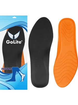 GoLite Konforlu Ayakkabı Tabanlığı, Rahat Memory Foam Hafızalı Topuk Dikeni İç Tabanlık Kemer Destekli Taban - M24 Siyah - 37 Numara