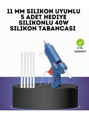 Renklime 40W Sıcak Silikon Tabancası 5 Silikon Hediyeli Dayanıklı Tasarım