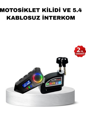 Datatek Bluetooth 5.4 Intercom ve Alarmlı Disk Kilidi Seti Güçlü Ses ve Güvenlik