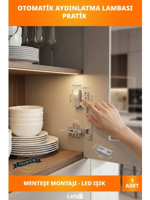 Letsii Otomatik Sensörlü LED Dolap Içi Aydınlatma Lambası