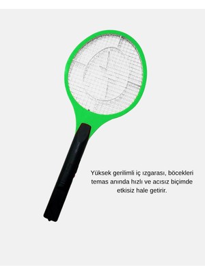 Renklime Yüksek Gerilimli Elektronik Sinek Raket – Sessiz, Kimyasız ve Güvenli Kullanım