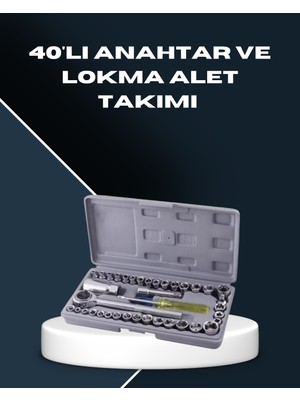 Datatek Dayanıklı Karbon Çelik 40 Parça Lokma ve Cırcır Anahtar Seti