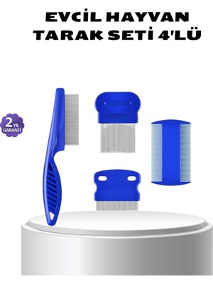 Renklime 4’lü Evcil Hayvan Tüy Temizleme Seti – Paslanmaz Çelik,plastik, Pratik ve Hijyenik Bakım