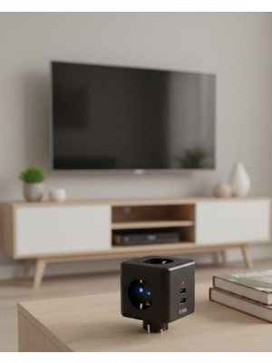 Datatek Ev ve Ofis Kullanımı Için Akım Korumalı USB Girişli Priz