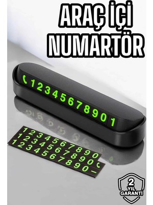 Renklime Araba Park Numaratörü Araç Içi Numaralık Değiştirilebilir Çevirmeli Mini