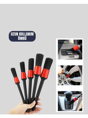 Renklime 5'li Araç Temizlik Fırça Seti-Detaylı Temizlik Için Çok Amaçlı Fırçalar