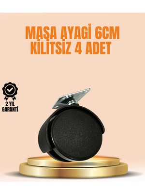 Renklime 6 cm Kilitsiz Masa Ayağı Tekerleği 4’lü Set Çok Amaçlı