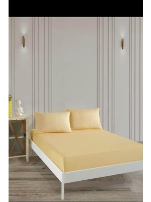 Renklime %100 Pamuk Çarşaf Takımı-Sarı
