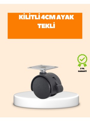 Renklime 4 cm Kilit Mekanizmalı Mobilya Ayağı Tekli