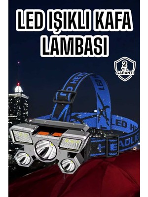 Renklime Ultra Güçlü LED Işık Şarjlı Kafa Lambası Balıkçı Lambası Kafa Feneri