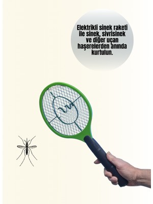 Renklime Elektrikli Sinek Raketi | Yüksek Voltajlı, Güvenli ve Taşınabilir