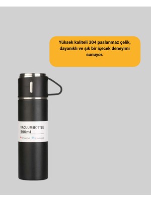 Renklime 304 Çelik Termos Seti | 2 Bardaklı, 500 Ml, Uzun Süre Isı Koruma