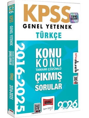 Yargı Akademi Yargı 2026 KPSS Türkçe Çıkmış Sorular 2016-2025 Konu Konu Çözümlü Mesleki Hazırlık Kitabı