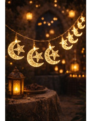 Pairla  1,5 Metre Ramazan Temalı LED Işıklı Süsleme Seti Ramazan Süsleri, Ramazan Hediyem Ramazan Süsü