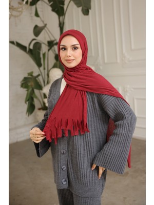 İmaj Butik Bordo Helen Önü Süngerli Pratik Piliseli Şal