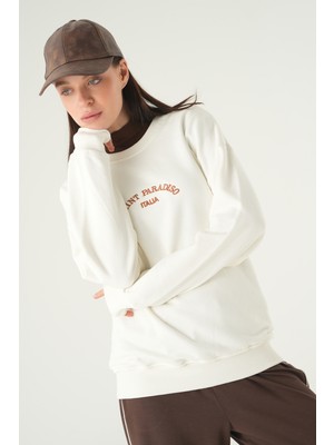 Rays 1036 Baskılı Sweat Krem