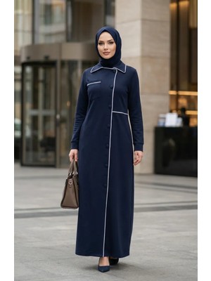 Iki Iplik Düğmeli Ferace 71176-06 Lacivert