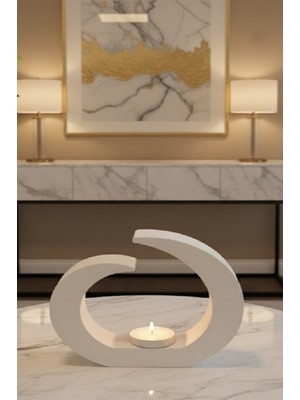 Safir Design Modern Soyut Mumluk - Tealight Mum Hediyeli Minimalist Modern Mumluk